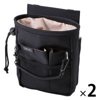 クツワ 文具エプロンバッグ 巾着 ブラック BE024BK 1セット（2個）