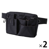 クツワ 文具エプロンバッグ マチ付 ブラック BE020BK 1セット（2個）