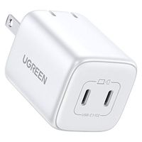 USB充電器 45W USB Type-C 2ポート AC充電器 スマホ充電 Nexode GaN ホワイト 1個 UGREEN