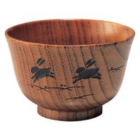 尾崎商店 木製汁椀 羽反型 うさぎ 1479 1セット(10個)（直送品）