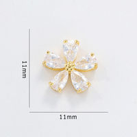 SONAIL ダブルフラワー ストーンパーツ クリスタル&ゴールド 125025 1個（直送品）