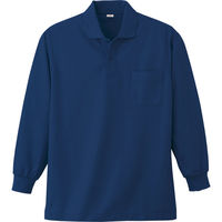 小倉屋 383 長袖ポロシャツ/ネービー 1F00383-01