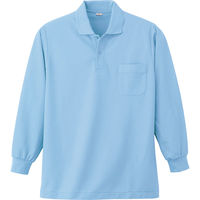 小倉屋 383 長袖ポロシャツ/サックス 1F00383-06