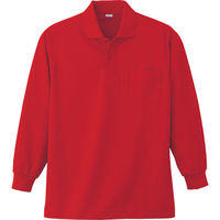 小倉屋 383 長袖ポロシャツ/レッド-5L 383-10-5L 1枚（直送品）