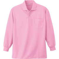 小倉屋 383 長袖ポロシャツ/ピンク-LL 383-13-LL 1枚（直送品）