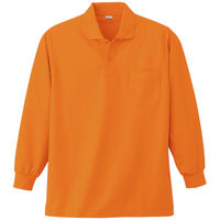 小倉屋 383 長袖ポロシャツ/オレンジ-S 383-12-S 1枚（直送品）