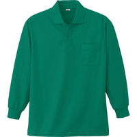 小倉屋 383 長袖ポロシャツ/グリーン-S 383-30-S 1枚（直送品）