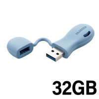 USBメモリ 32GB USB A 一体型 キャップ式 ブルー MF-JRU3032GBU エレコム 1個（直送品）