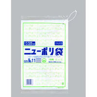 福助工業 ニューポリ袋　０２５　No.１１（紐付）　100枚入り 0447757 1ケース(100枚×40)（直送品）