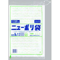 福助工業 ニューポリ袋　０２５　No.１２（紐付）　100枚入り 0447765 1ケース(100枚×30)（直送品）