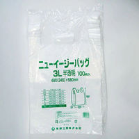 福助工業 ニューイージーバッグ 3L 半透明 100枚入り 0472638 1ケース(100枚×10)（直送品）