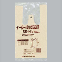 福助工業 イージーバッグランチ SS ベージュ 100枚入り 0472921 1ケース(100枚×20)（直送品）