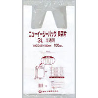 福助工業 ニューイージーバッグ長舌片 3L 半透明 100枚入り 0473111 1ケース(100枚×10)（直送品）