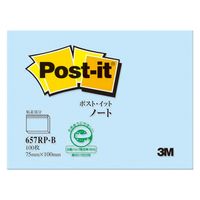 スリーエム Post-it 再生紙ノート 657RP-B ブルー　5パック（直送品）