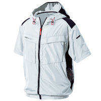 HOOH サイドファン半袖フードジャケット  V8817  シルバーグレー  6L  村上被服  1着（直送品）