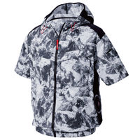 HOOH サイドファン半袖フードジャケット  V8817  ストーン  6L  村上被服  1着（直送品）