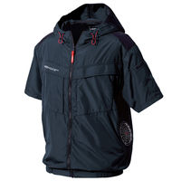 HOOH サイドファン半袖フードジャケット  V8817  ネイビー  6L  村上被服  1着（直送品）