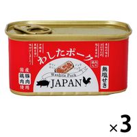 缶詰 わしたポークJAPAN 国産豚・鶏肉使用 無塩せき 200g 1セット（3個）沖縄県物産公社 ランチョンミート