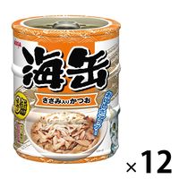 海缶ミニ3P 猫 ささみ入りかつお（60g×3缶）12個 アイシア キャットフード ウェット 缶詰