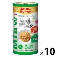 ミャウミャウ 3Pかつお（160g×3缶）10個 アイシア キャットフード 猫 ウェット 缶詰