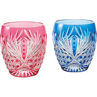 カガミクリスタル KAGAMI 江戸切子 ペアロックグラス 23-0193-014 1箱（直送品）