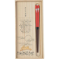 兵左衛門 幸せの白うさぎ箸と箸置セット 23-0236-014 1箱（直送品）