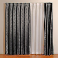 ユニベール フロスト 遮光カーテン 1000×1780mm ブラック 4548654314259  1セット（厚地カーテン2枚）（直送品）