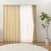 ユニベール イーナ 遮光・レースカーテンセット 各2枚 1000×2000mm ベージュ 4548654891033 1セット(4枚入)（直送品）