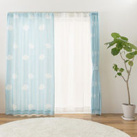 ユニベール モルン 遮光・レースカーテンセット 各2枚 1000×2000mm ブルー 4548654896557 1セット(4枚入)（直送品）