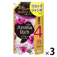 ソフラン アロマリッチ ジュリエット 詰め替え ウルトラジャンボ 1520ｍL 1セット（3個） 柔軟剤 ライオン【リニューアル】