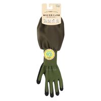 ユニワールド 袖付き天然ゴム手袋　NS-25-L オリーブ 10双セット 1セット（10双）（直送品）