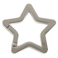 NBK 日本紐釦 平角キャストカラビナ 星 大 57mm シルバー CK3-58-S　10個入り（直送品）