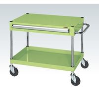サカエ CSパールワゴン(中量タイプ/均等耐荷重140kg/ゴム車/H600mm/2段/移動式/引出し付) CSPー7561A 1台（直送品）