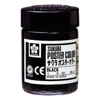 サクラクレパス ポスターカラー30ml 黒 PW30ML#49 1個