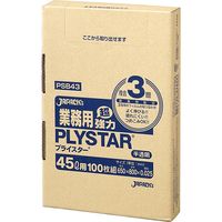 ジャパックス 複合3層ポリ袋 45L100枚BOX 半透明 厚み0.025mm PSB43 1箱