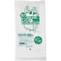 ジャパックス レジ袋（半透明）　ベロ付きブロック　関東45号/関西45号　100枚　厚み0.023ｍｍ RKK45 1冊