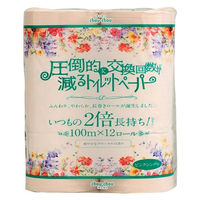 泉製紙 圧倒的に交換回数が減る トイレットペーパー シュシュ ピンク シングル2倍巻き 4970123087300 1個(12巻)