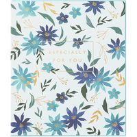 デザインフィル カラー色紙 Sサイズ 二つ折り シルク 花柄 青 33263006 1個