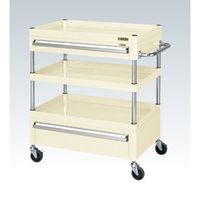 CSパールワゴン(中量タイプ/均等耐荷重120kg/サイレントエラストマー車/H880mm/3段/移動式/引出し付) CSPー6083ACS（直送品）