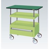 CSパールワゴン(中量タイプ/均等耐荷重130kg/改正RoHS10物質対応サカエリューム天板/ゴム車/H760mm/2段+天板付/移動式/（直送品）