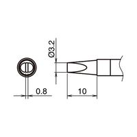 白光 HAKKO T39シリーズ D型 こて先 3.2 T39ーD32 T39-D32 1本（直送品）