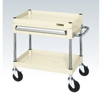 サカエ CSパールワゴン(中量タイプ/均等耐荷重130kg/ゴム車/H600mm/2段/移動式/引出し付) CSPー7562AI 1台（直送品）