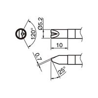 白光 HAKKO T39シリーズ D型 V溝付き こて先 5.2 T39ーDR52 T39-DR52 1本（直送品）