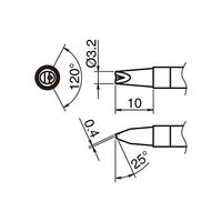 白光 HAKKO T39シリーズ D型 溝付き こて先 3.2 T39ーDR32 T39-DR32 1本（直送品）