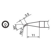白光 HAKKO T39シリーズ J型 こて先 0.2 T39ーJ02 1本（直送品）