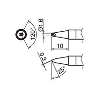 白光 HAKKO T39シリーズ D型 V溝付き こて先 1.6 T39ーDR16 T39-DR16 1本（直送品）