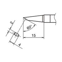 白光 HAKKO T39シリーズ BC型 こて先 横2mm 縦4mm T39ーBC2040 T39-BC2040 1本（直送品）