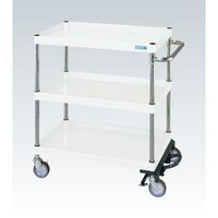 CSパールワゴン(中量タイプ/均等耐荷重150kg/ナイロンウレタン車/H880mm/3段/移動式/フットブレーキ付) CSPー1283BR（直送品）