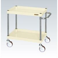 サカエ CSパールワゴン(中量タイプ/均等耐荷重150kg/ゴム車/H600mm/2段/移動式) CSPー7562I 1台（直送品）