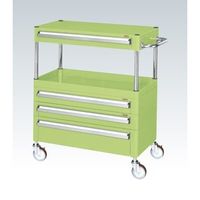 CSパールワゴン(中量タイプ/均等耐荷重100kg/ナイロンウレタン車/H880mm/2段/移動式/引出し付) CSPー7581A3CNU（直送品）